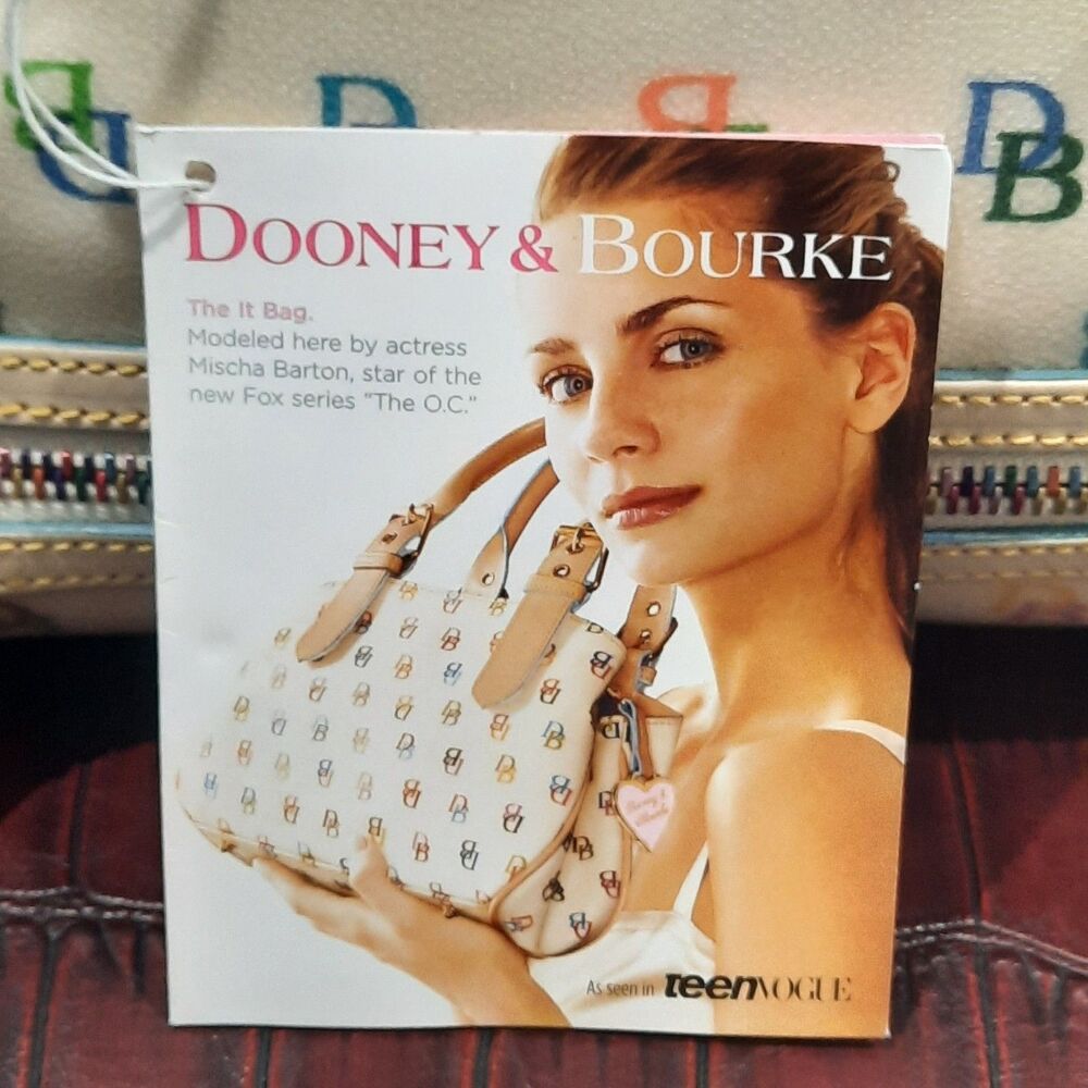RARE VTG DOONEY BOURKE Y2K IT Gym Bowling Bag Cream Rainbow Zipper NEW WITH TAG - Picture 7 of 11